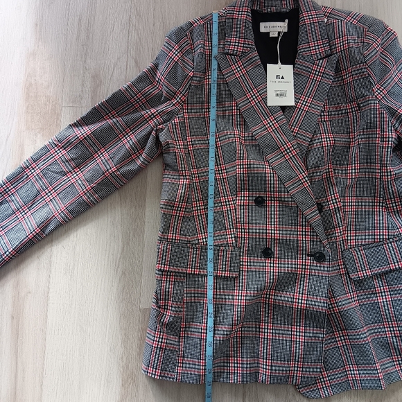 NEW Free Assembly Double Breasted Blazer Red White Black Plaid Retro Large Gift - Picture 13 of 15